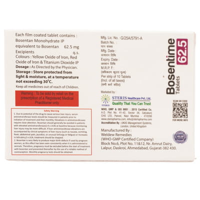 Bosentime 62.5mg Strip Of 10 Tablets