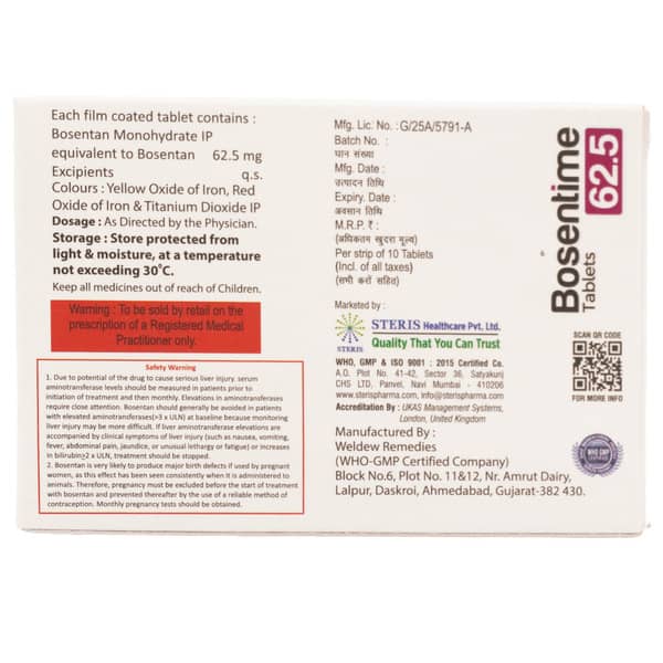 Bosentime 62.5mg Strip Of 10 Tablets