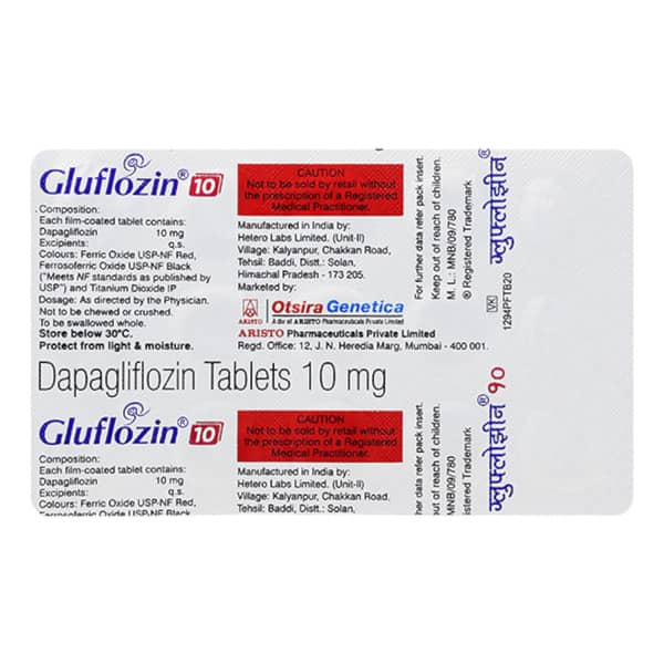 Gluflozin 10mg Strip Of 15 Tablets