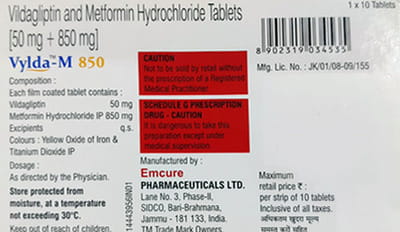 Vylda M 850mg Strip Of 10 Tablets