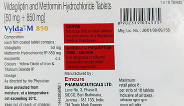 Vylda M 850mg Strip Of 10 Tablets