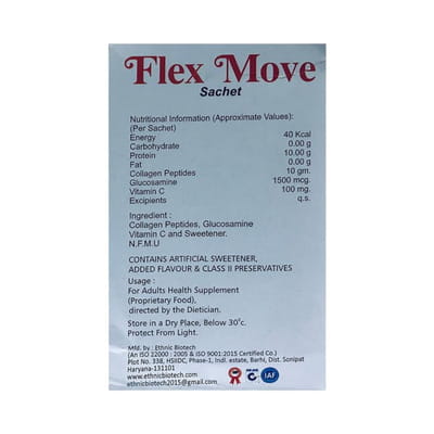 Flex Move Orange Flavour Sugar Free Sachet Of 12.5gm Powder