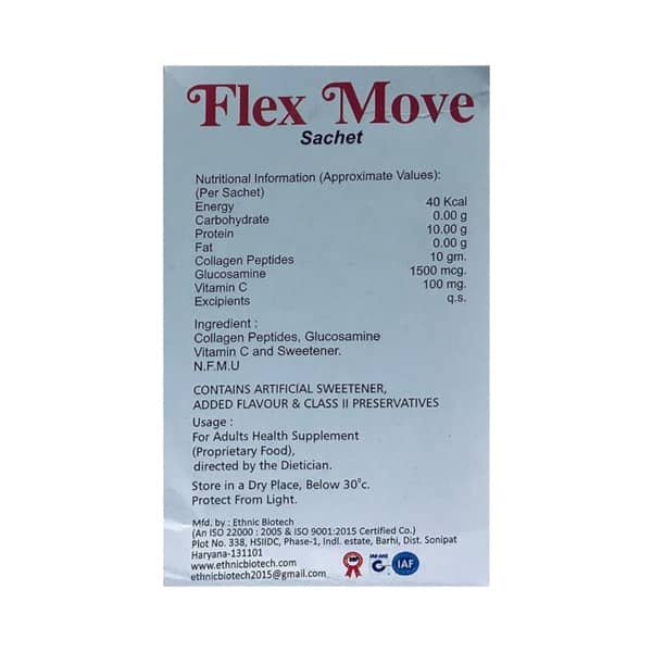 Flex Move Orange Flavour Sugar Free Sachet Of 12.5gm Powder