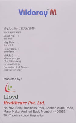 Vildaray M Strip Of 15 Tablets