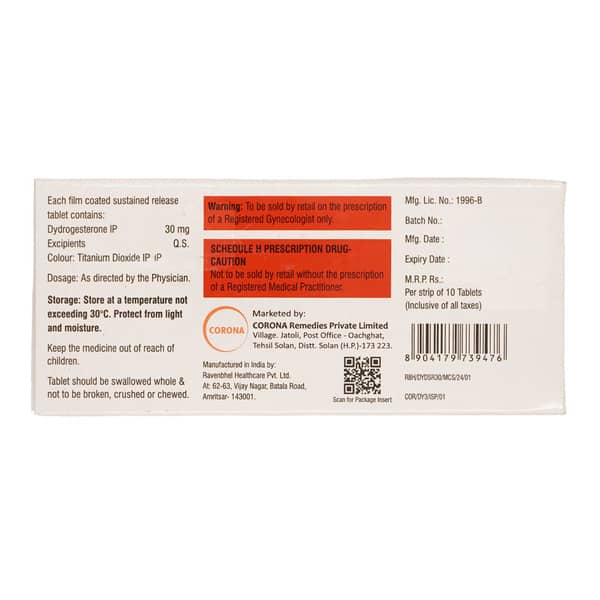 Dydrohope Sr 30Mg Strip Of 10 Tablets