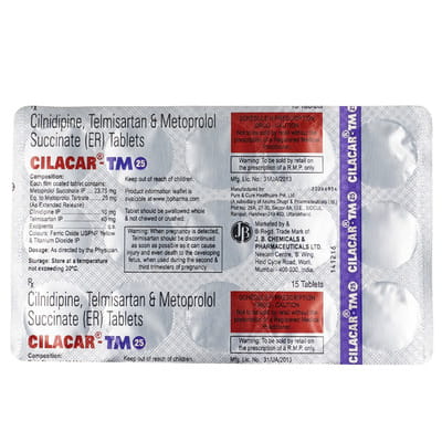 Cilacar Tm 25mg Strip Of 15 Tablets