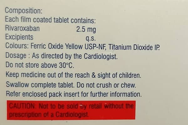 Rivaflo 2.5mg Strip Of 10 Tablets