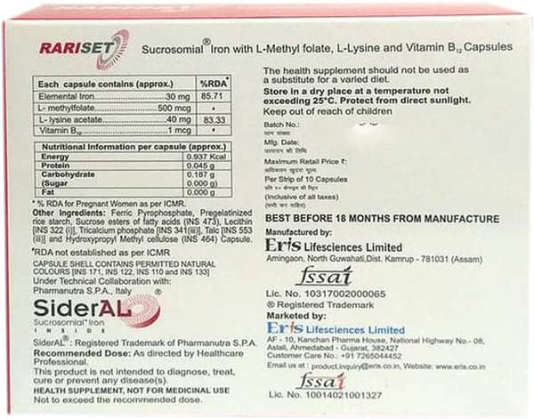 Rariset Strip Of 10 Capsules