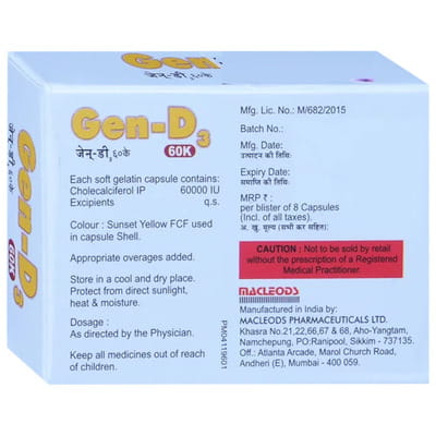 Gen D3 60k Strip Of 8 Softgel Capsules