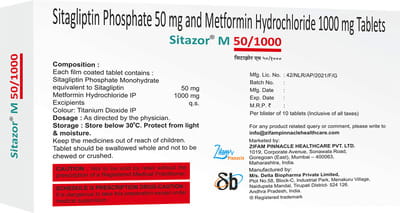 Sitazor M 50/1000mg Strip Of 10 Tablets