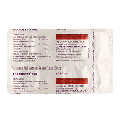 Tranostat 750mg Strip Of 10 Tablets