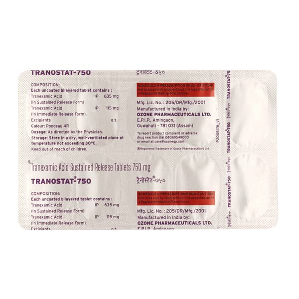 Tranostat 750mg Strip Of 10 Tablets