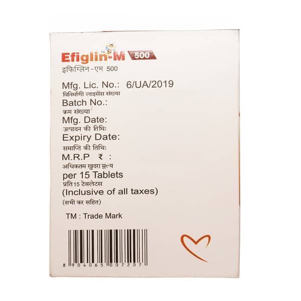 Efiglin M 500Mg Strip Of 15 Tablets