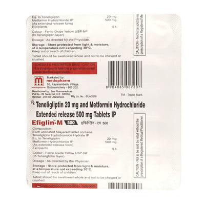 Efiglin M 500mg Strip Of 15 Tablets