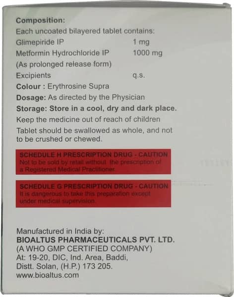 Glimsay M 1mg Forte Strip Of 15 Tablets