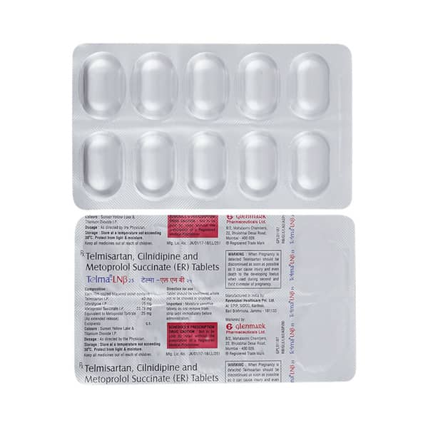 Telma Lnb 25mg Strip Of 15 Tablets