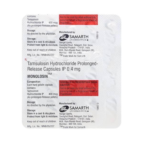Monolosin 0.4mg Strip Of 15 Capsules