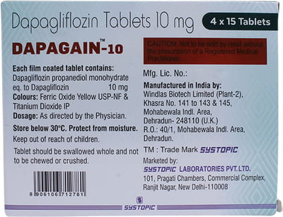 Dapagain 10mg Strip Of 15 Tablets