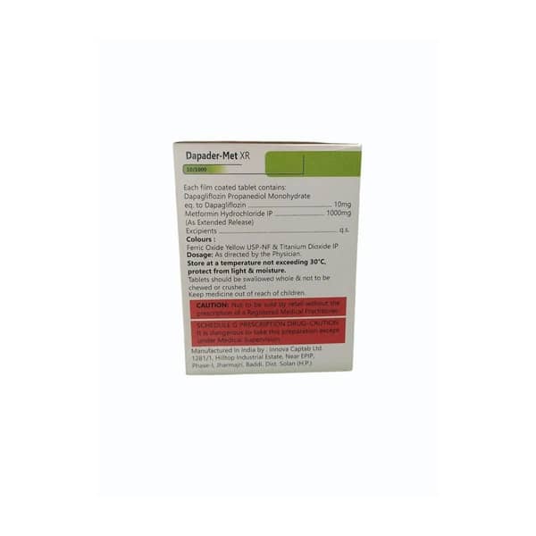 Dapader Met Xr 10/1000mg Strip Of 15 Tablets