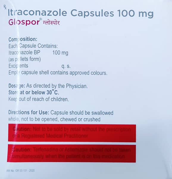 Glospor 100mg Strip Of 10 Capsules