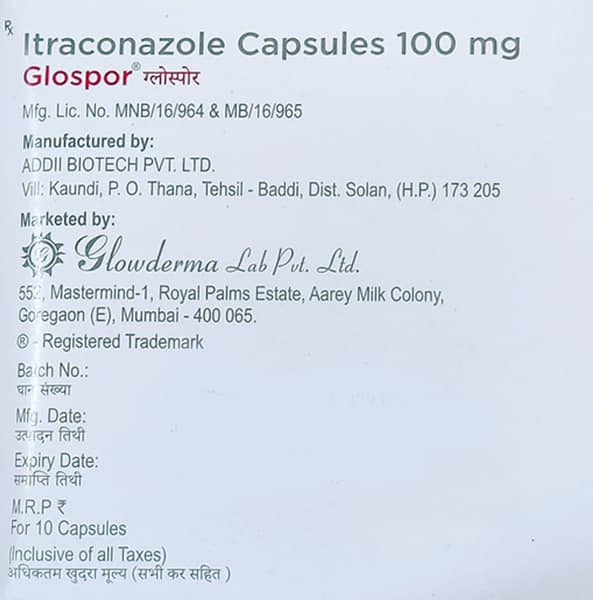 Glospor 100mg Strip Of 10 Capsules