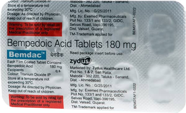 Bemdac 180mg Strip Of 10 Tablets
