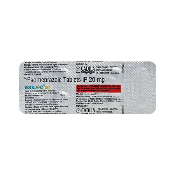 Esiloc 20Mg Strip Of 10 Tablets