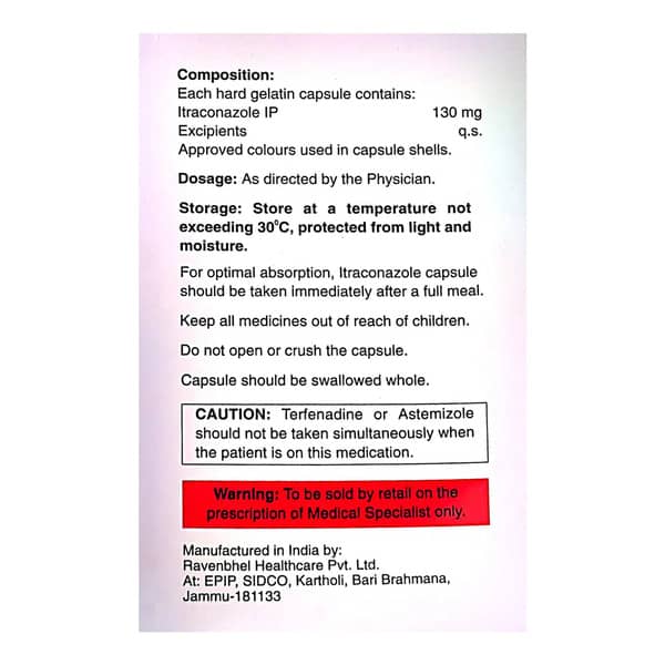 Itrostred Sb 130Mg Strip Of 10 Capsules