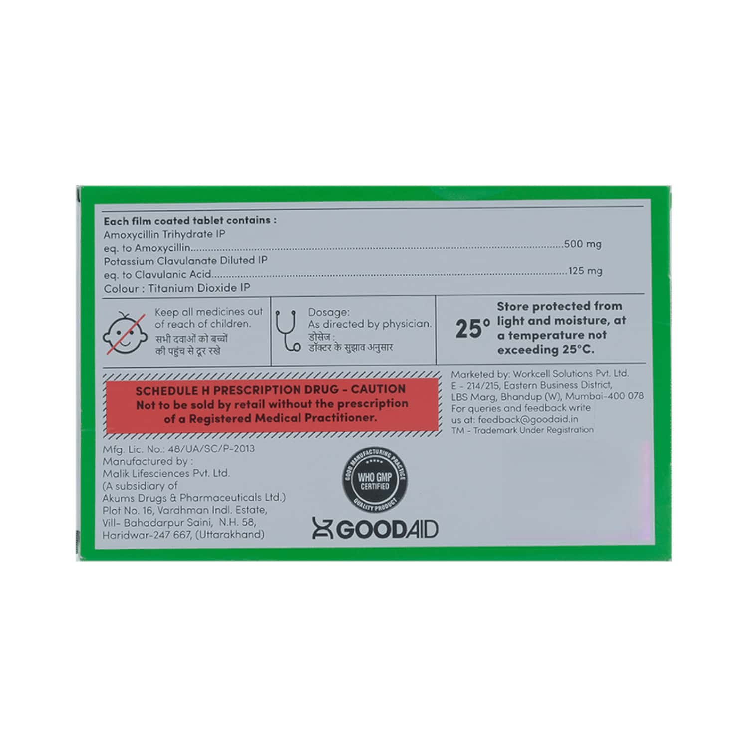 Aidcillin Cv 625mg Strip Of 10 Tablets: Uses, Side Effects, Price ...