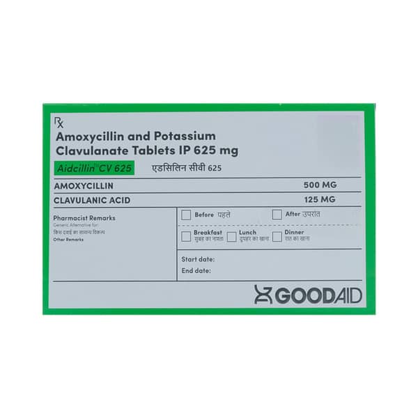 Aidcillin Cv 625mg Strip Of 10 Tablets