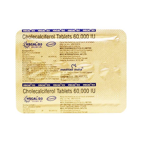 Hscal D3 Strip Of 4 Softgel Capsules