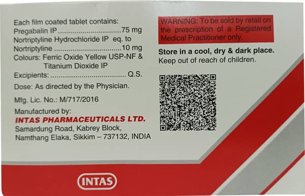 Prelin Nt 75/10mg Strip Of 15 Tablets