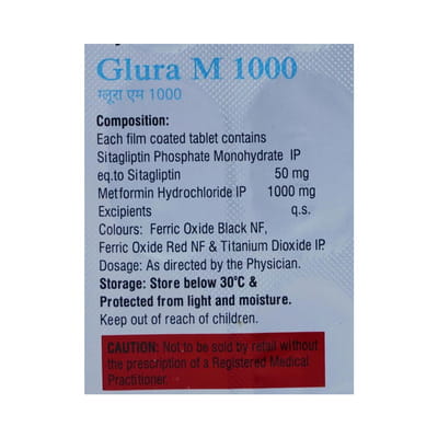 Glura M 1000mg Strip Of 15 Tablets