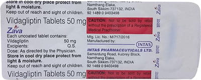 ज़ावा 50एमजी 10 टैबलेट की स्ट्रिप