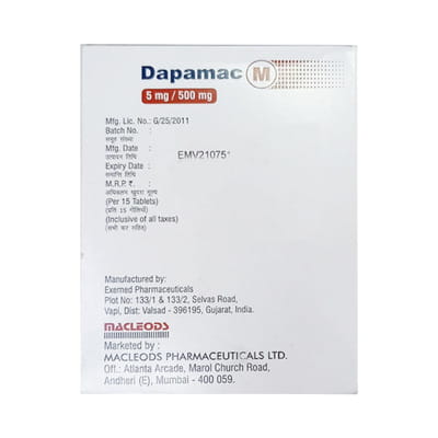 Dapamac M 5/500mg Strip Of 15 Tablets