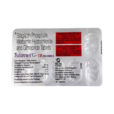 Istamet G Ir 50/1000/2mg Strip Of 10 Tablets
