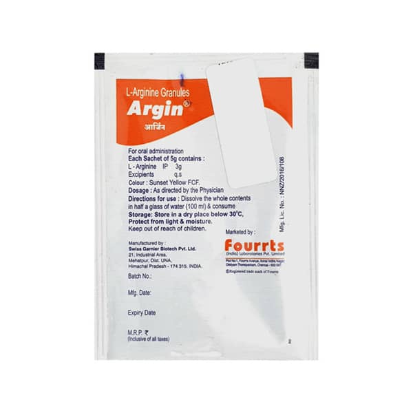Arginil Orange Flavour Sugar Free Sachet Of 5gm Granules