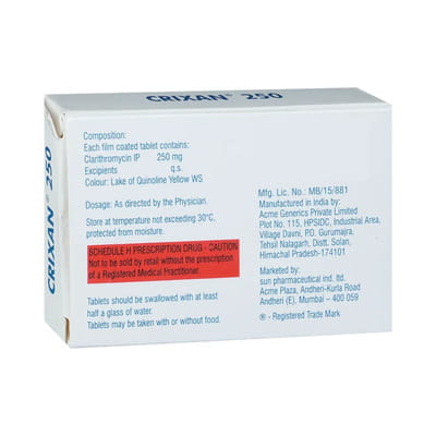 Crixan 250mg Strip Of 10 Tablets