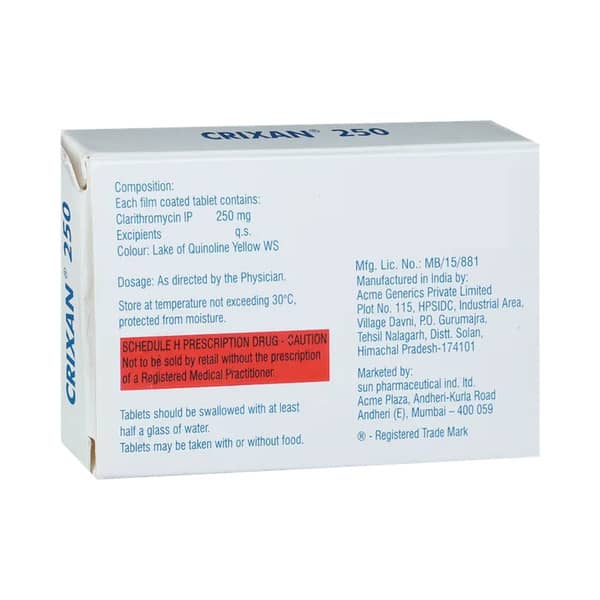 Crixan 250mg Strip Of 10 Tablets