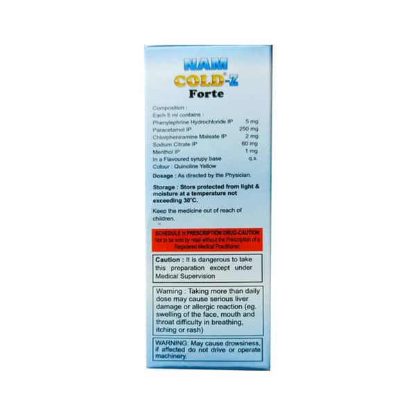 Nam Cold Z Forte 250 Mg Bottle Of 60ml Syrup