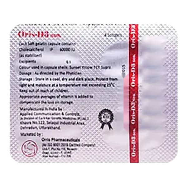 Oris D3 60K Strip Of 4 Capsules