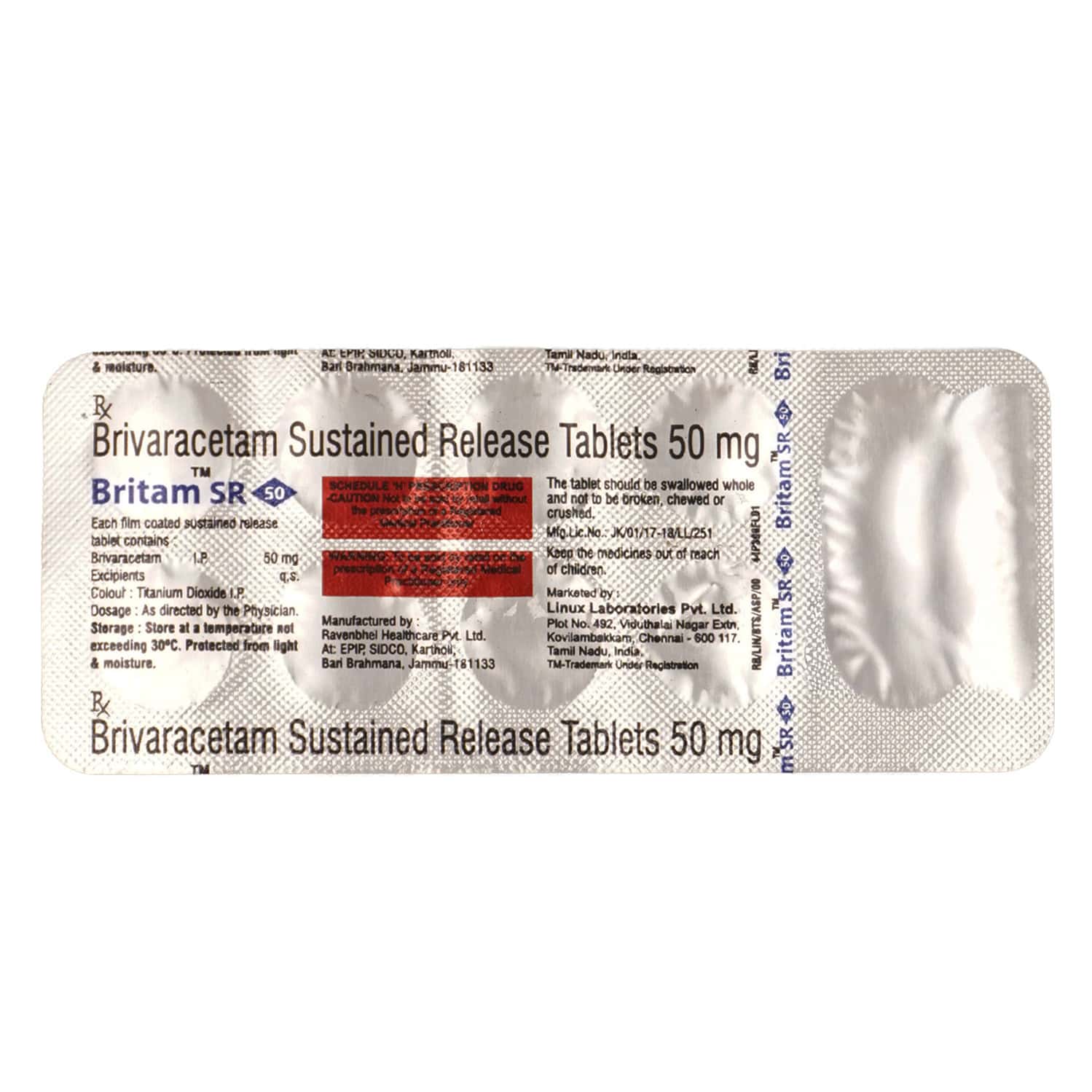 Britam Sr 50 MG Tablet (10): Uses, Side Effects, Price & Dosage | PharmEasy