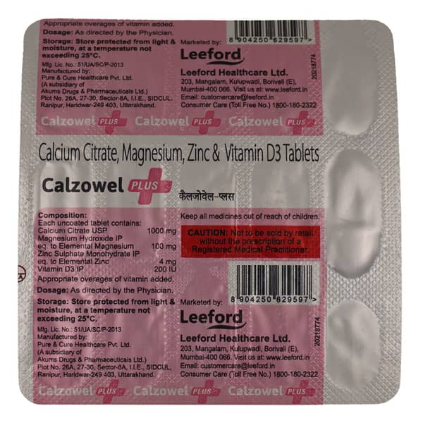 Calzowel Plus Strip Of 15 Tablets