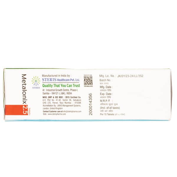 Metalonix 2.5mg Strip Of 10 Tablets