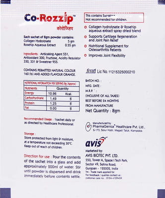 Co Rozzip Delicious Blue Berry Flavour Sachet Of 8gm Powder