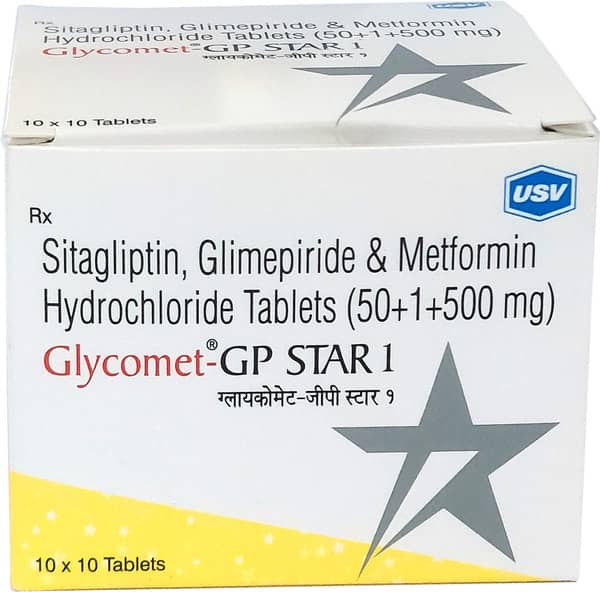 Glycomet Gp Star 1mg Strip Of 10 Tablets