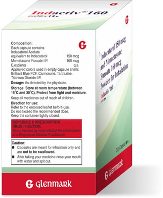 Indactiv 160mcg Bottle Of 30 Inhalation Capsules