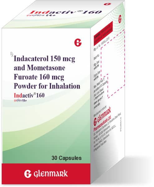 Indactiv 160mcg Bottle Of 30 Inhalation Capsules