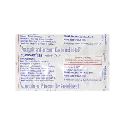 Clavcare 625mg Strip Of 10 Tablets