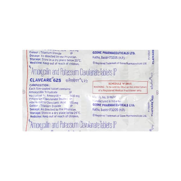 Clavcare 625Mg Strip Of 10 Tablets